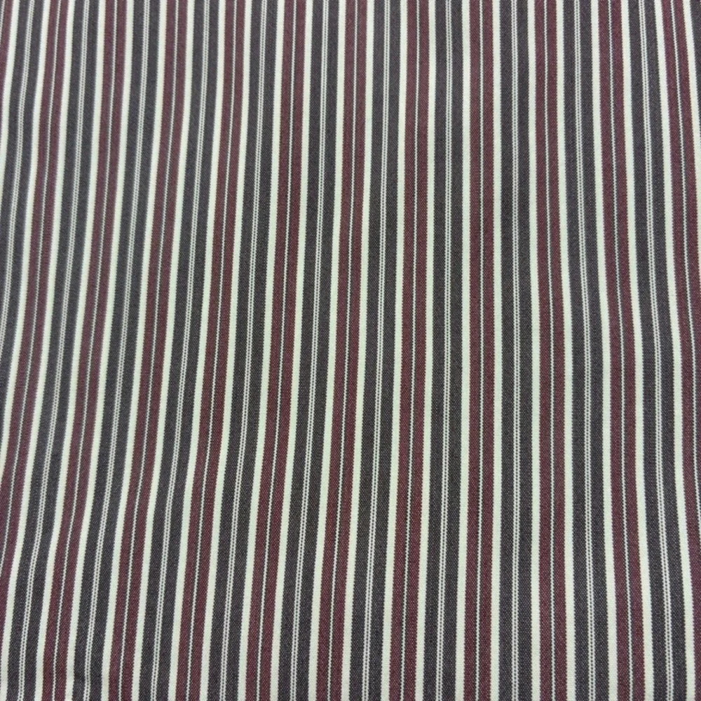 Banana Republic Mens Large Classic Fit Striped Button Down Shirt Burgundy Brown